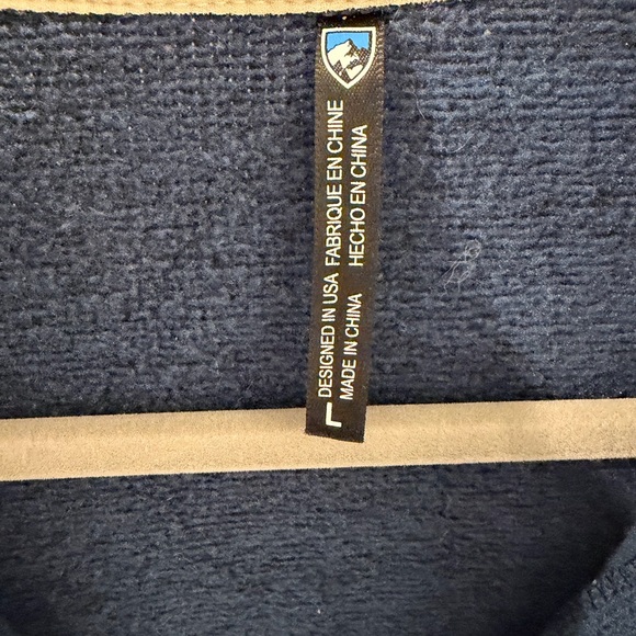 Women’s Kuhl Blue Sherpa-trimmed quarter zip sweater - Picture 3 of 6